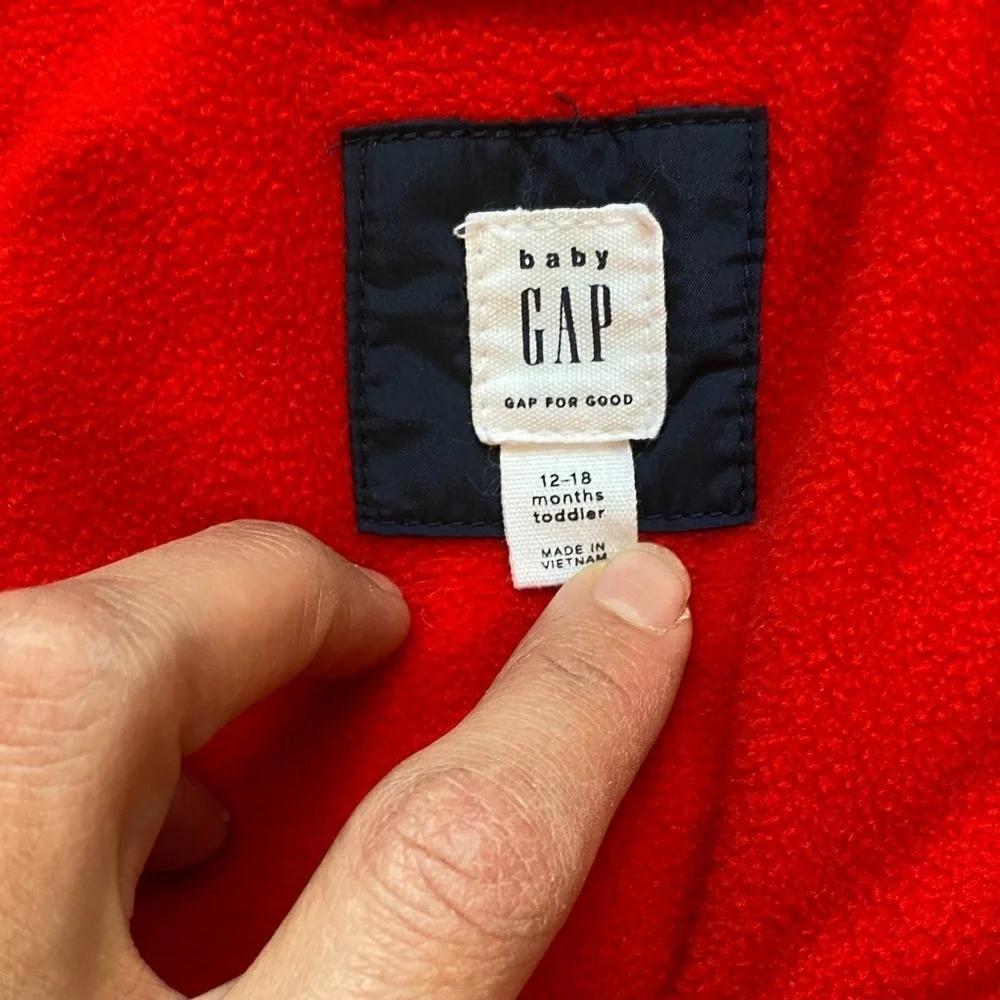 GAP Kids Navy and Red Puffer Jacket
